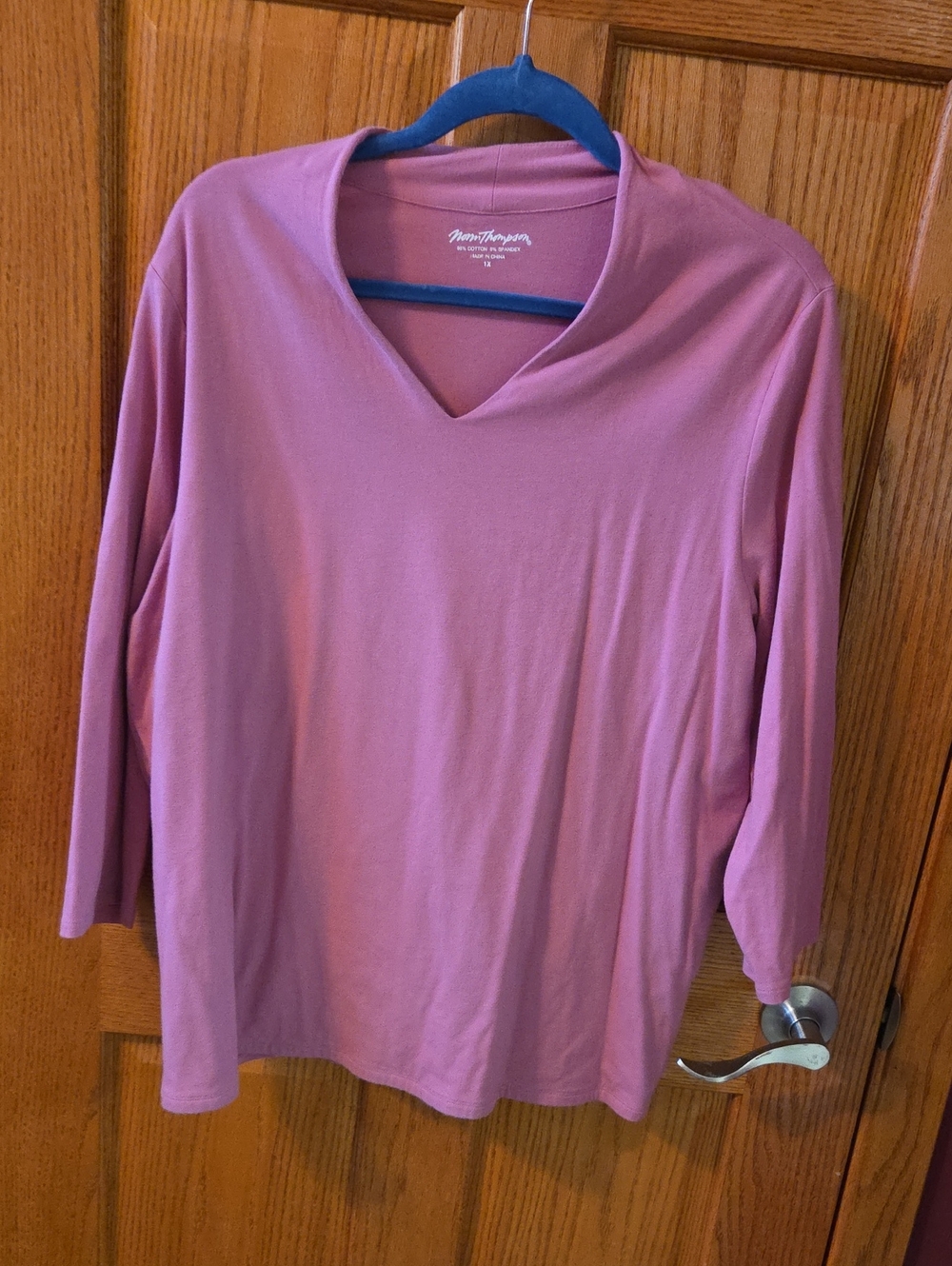 new directions Mauve Pink V-Neck Long Sleeve Tee